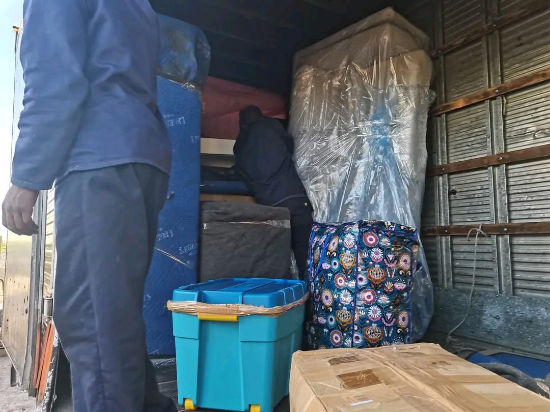 Rubble removal truck clearing construction site in Cape Town